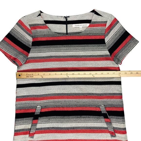 Cupcakes & Cashmere Jacquard Shift Dress Women S Stripe Casual Modest Comfy Boho - Picture 8 of 13